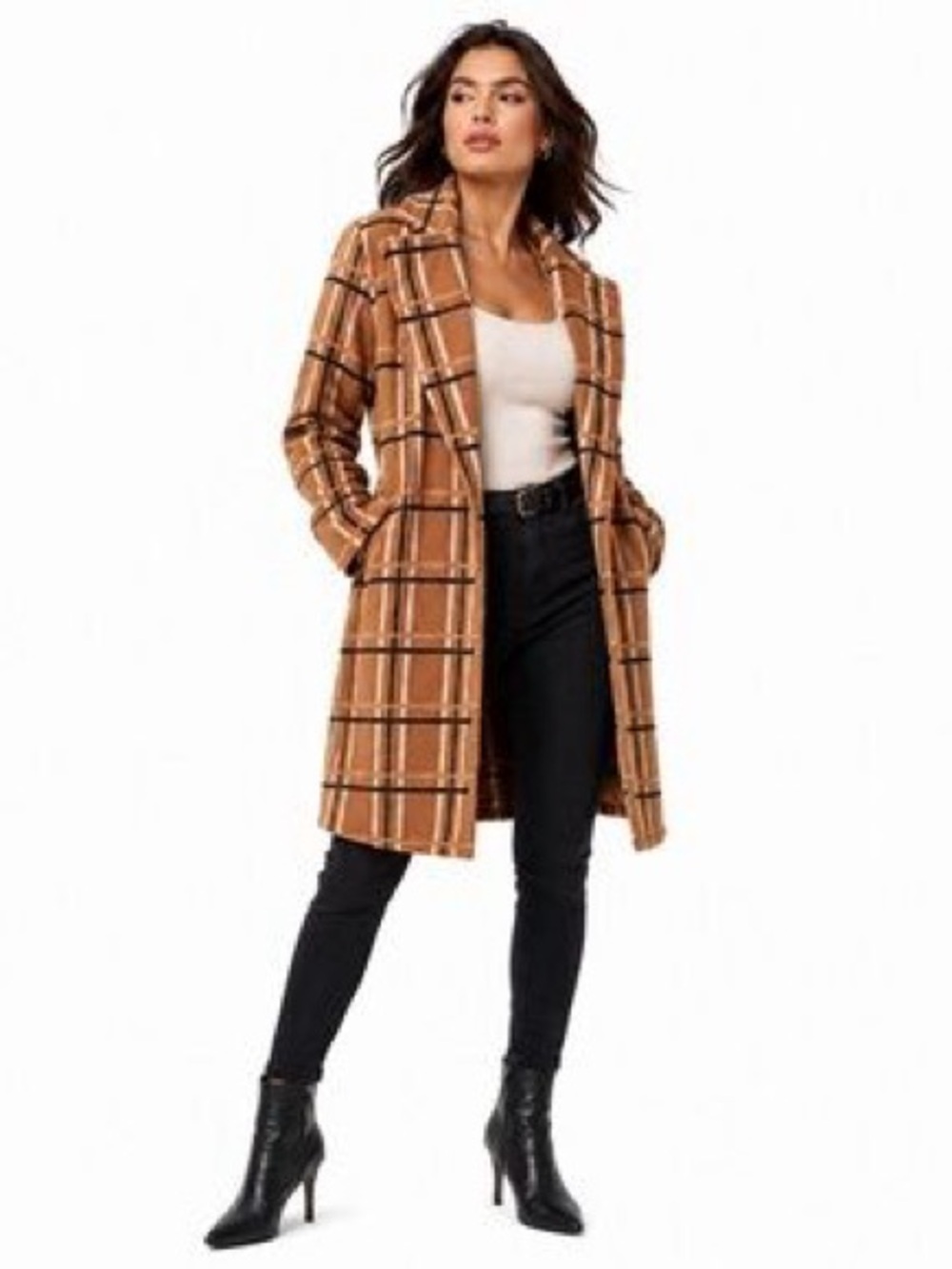 Potter’s Pot Plaid Camel Longline Coat
